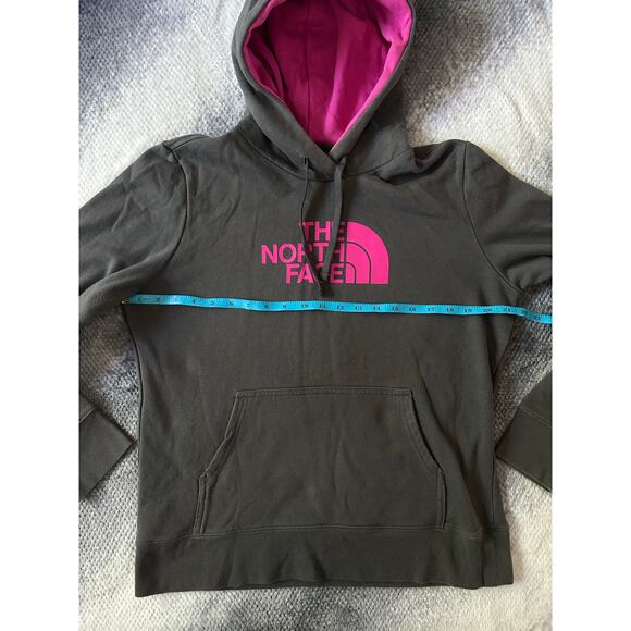 The North Face Women Pullover Gray Pink Hoodie Drawstring Sweatshirt Size Large - Picture 6 of 8